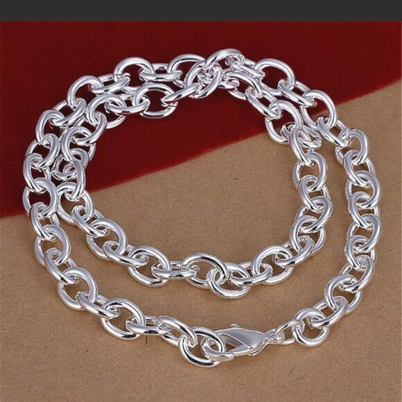 18" Sterling Silver Plated Chain Necklace - Picture 10 of 10